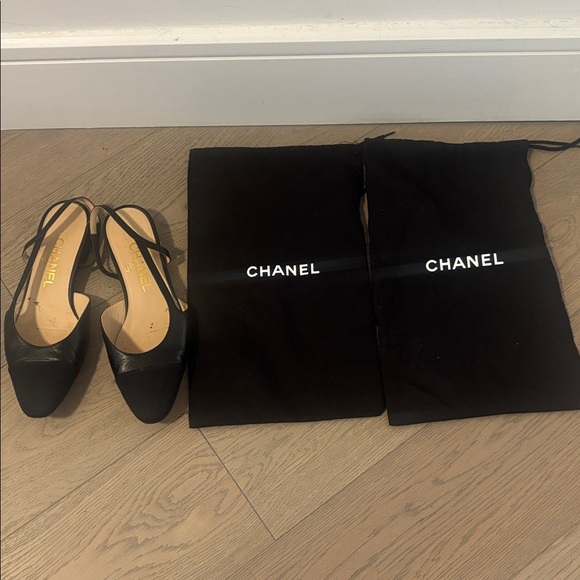 Chanel Slingback Flats in Black Leather Size 36C - Picture 7 of 7